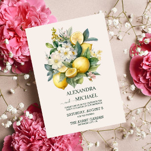 Invitation Aquarelle vintage Mariage d'agrumes d'été