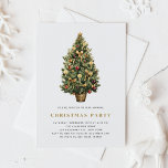 Invitation Aquarelle Vintage Noël Arbre de Noël<br><div class="desc">Célébrez la saison des Fêtes avec notre enchanteresse personnalisable invitation de fête de Noël, présentant un arbre de Noël à l'aquarelle de style vintage orné de riches ornements rouges et or. Ce design élégant apporte une touche de nostalgie et de chaleur, ce qui le rend parfait pour des rassemblements festifs....</div>