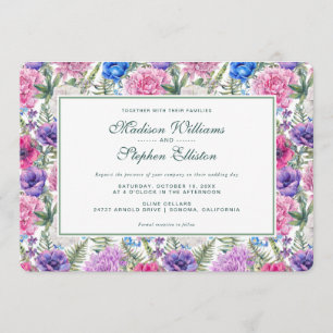 Invitation Aquarelle Vintage  Peony - Mariage