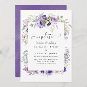 Invitation Aquarelle violet Dusty - Mise à jour des Mariages