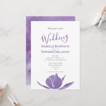 Aquarelle violet moderne Lotus Floral Mariage