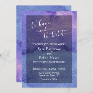 Invitation Aquarelle violette Mandala à avoir et tenir