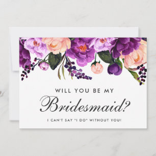 Invitation Aquarelle violette Ultra violet Floral Bridesmaid