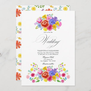 Invitation Aquarelle vive Floral Fiesta Design Mariage