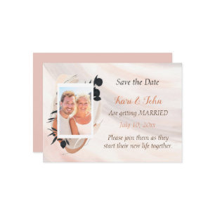 Invitation Aquarelle Wabi Sabi Photo Enregistrer la date