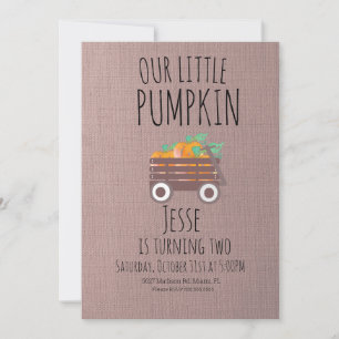 Invitation Aquarelle Wagon moderne Little Halloween Citrouill