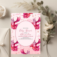 Aquarelle Whimsical Baby shower de dragon rose