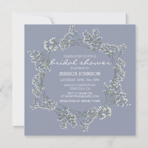 Invitation Aquarelle Whimsical Baby's Breath Wreath Bridal