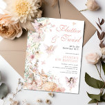 Invitation Aquarelle Whimsical Fairy Girls Magical Anniversai<br><div class="desc">Superbe invitation à l'anniversaire de fée fantasque. Le design comprend le titre 'Fbattage & Twirl' avec la fille d'anniversaire, un modèle d'anniversaire moderne, encadré de belles fleurs d'aquarelle et de feuillage botanique, des accents de fausse fleurs d'or, un cerf et les petites fées magiques les plus adorables. Personnalisez l'invitation avec...</div>