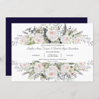 Aquarelle Whimsical Fleurs blanches Mariage de cad