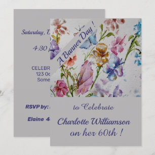 Invitation Aquarelle Whimsical Floral Anniversaire