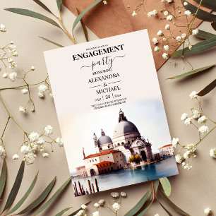 Invitation Aquarelle Whimsical Italien Desitnation Engagemen