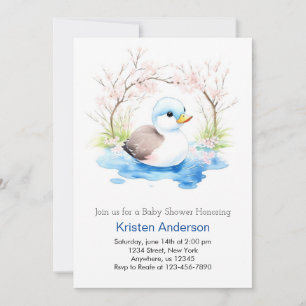 Invitation Aquarelle Whimsical Petit Canard Baby shower