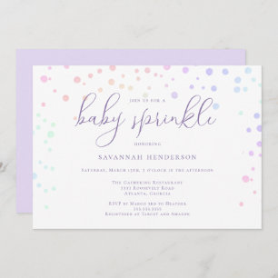 Invitation Aquarelle Whimsical violet Confetti Baby Sprinky
