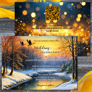 Invitation Aquarelle Whimsical Winter All-in-One Mariage
