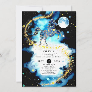 Invitation Aquarelle Whimsy Horse Anniversaire