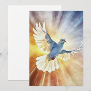Invitation Aquarelle White Flying Dove