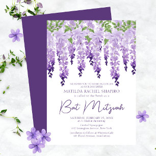 Invitation Aquarelle Wisteria   BAT MITZVAH