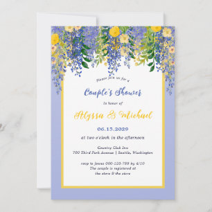 Invitation Aquarelle Wisteria Floral Couple's Shower
