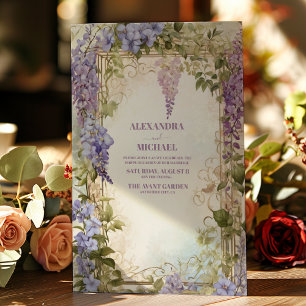 Invitation Aquarelle Wisteria Purple Lilac Mariage Floral