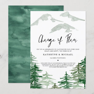 Invitation Aquarelle Woodland Changement de plans Report