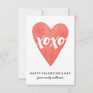 Invitation Aquarelle XOXO Classroom Valentine