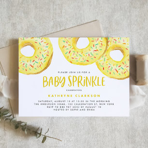 Invitation Aquarelle Yellow Sprinkle Donuts Baby Sprinkl