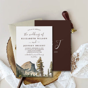 Invitation Aquarelle Yosemite Parc National Mariage Ca US