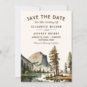 Invitation Aquarelle Yosemite Parc National Mariage Ca US I