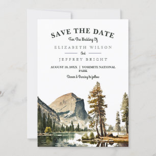 Invitation Aquarelle Yosemite Parc National Mariage Ca US I