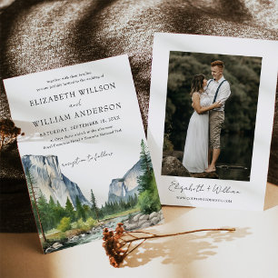 Invitation Aquarelle Yosemite Parc national Mariage Photo
