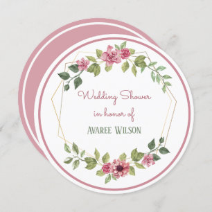 Invitation Aquarelles Fête des mariées Fleurs