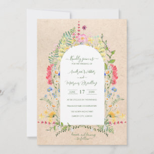 Invitation Aquarelles Fleurs sauvages rustiques