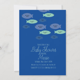 Invitation Aquarium Aquarium Baby shower bleu Invitat