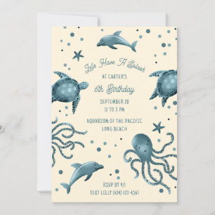 Invitation Aquarium Sea Life Enfants Ocean Birday Party