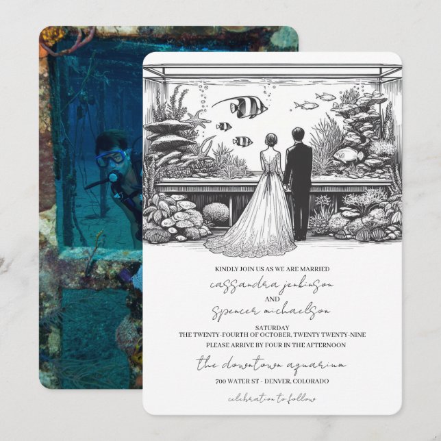 Invitation Aquarium Wedding (Devant / Derrière)