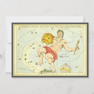 Invitation Aquarius, Constellation Vintage, miroir d'Urania