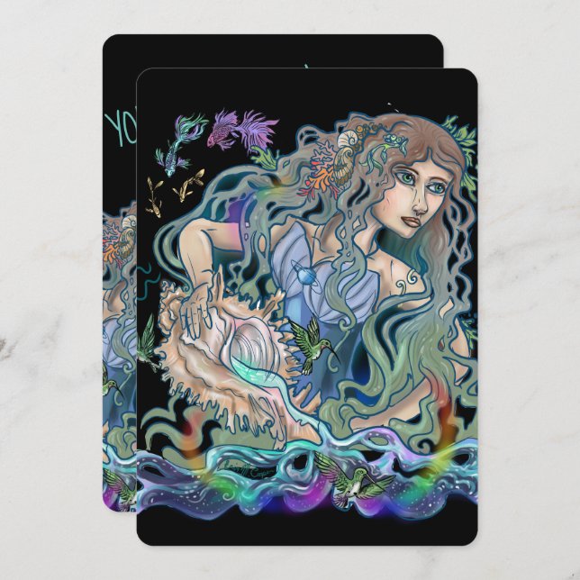 Invitation Aquarius Zodiac (Devant / Derrière)