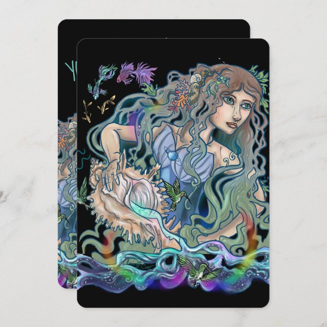 Invitation Aquarius Zodiac (Devant / Derrière)