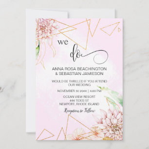 Invitation *~* AR15 Floral NOUS FAISONS Géométrique RSVP QR M