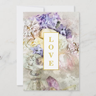 Invitation *~AR26 Bouquet de fleurs de jardin QR RSVP Mariage