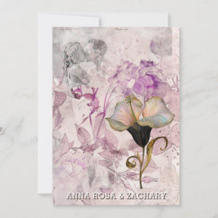 Invitation *~* AR26 Rose 16 QR Victorian RSVP Mariage PHOTO