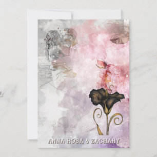 Invitation *~* AR26 Rose 7 QR Victorien RSVP PHOTO Mariage