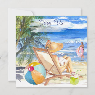 Invitation *~* AR29 Sea Sand Sun Beach Femme N'IMPORTE QUEL É