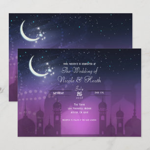 Invitation Arabe Nights Marocain violet Moonlight Mariage
