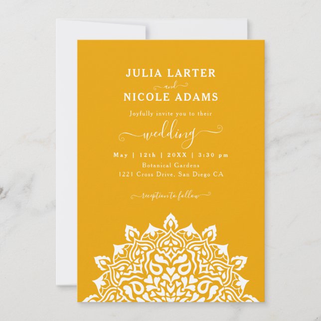 Invitation Arabian Art Nouveau Floral Arch Mandala Wedding (Devant)