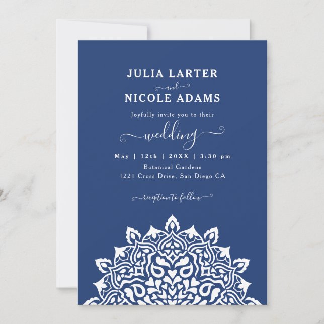 Invitation Arabian Art Nouveau Floral Arch Mandala Wedding (Devant)
