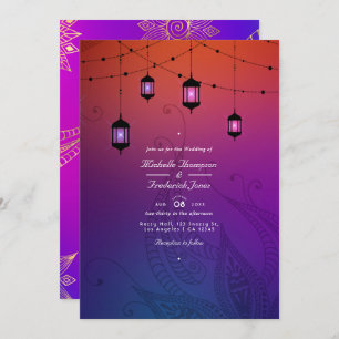 Invitation Arabian Bollywood QR Code RSVP Mariage