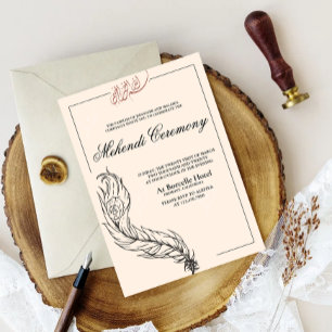 Invitation Arabian Mehndi dessiné à la main