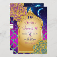 Arabian Nights Glam Gold violet fête d'anniversair